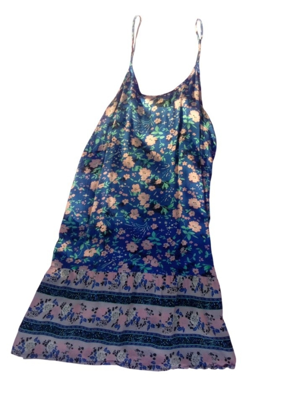 Blue Floral Summer Dress By Qearal Size Small